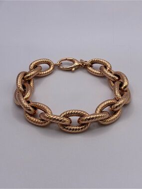 Milor Italy Bronze Textured Oval Link Bracelet